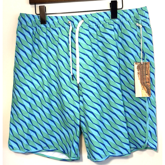 Fair Harbor Men’s XXL Mastros-Anchor Trunk Green Seabay Boardshorts NWT - Picture 1 of 7